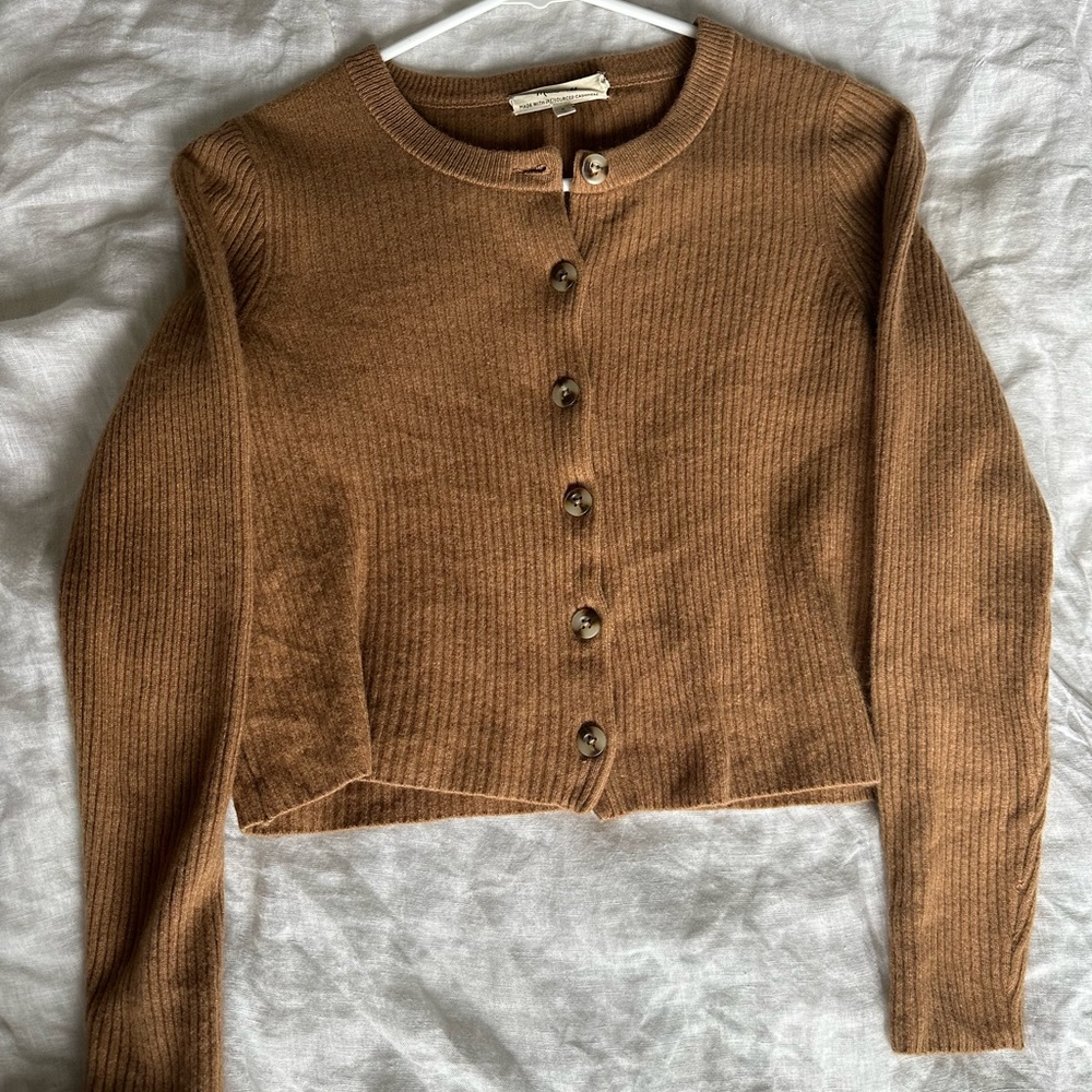 Madewell recycled cashmere crop top cardigan